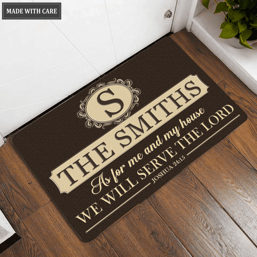 Luvingrace L156 Vintage Monogram Collection As For My House Personalized Doormat