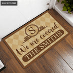 Luvingrace L157 Vintage Monogram Collection We Are Covered Personalized Doormat