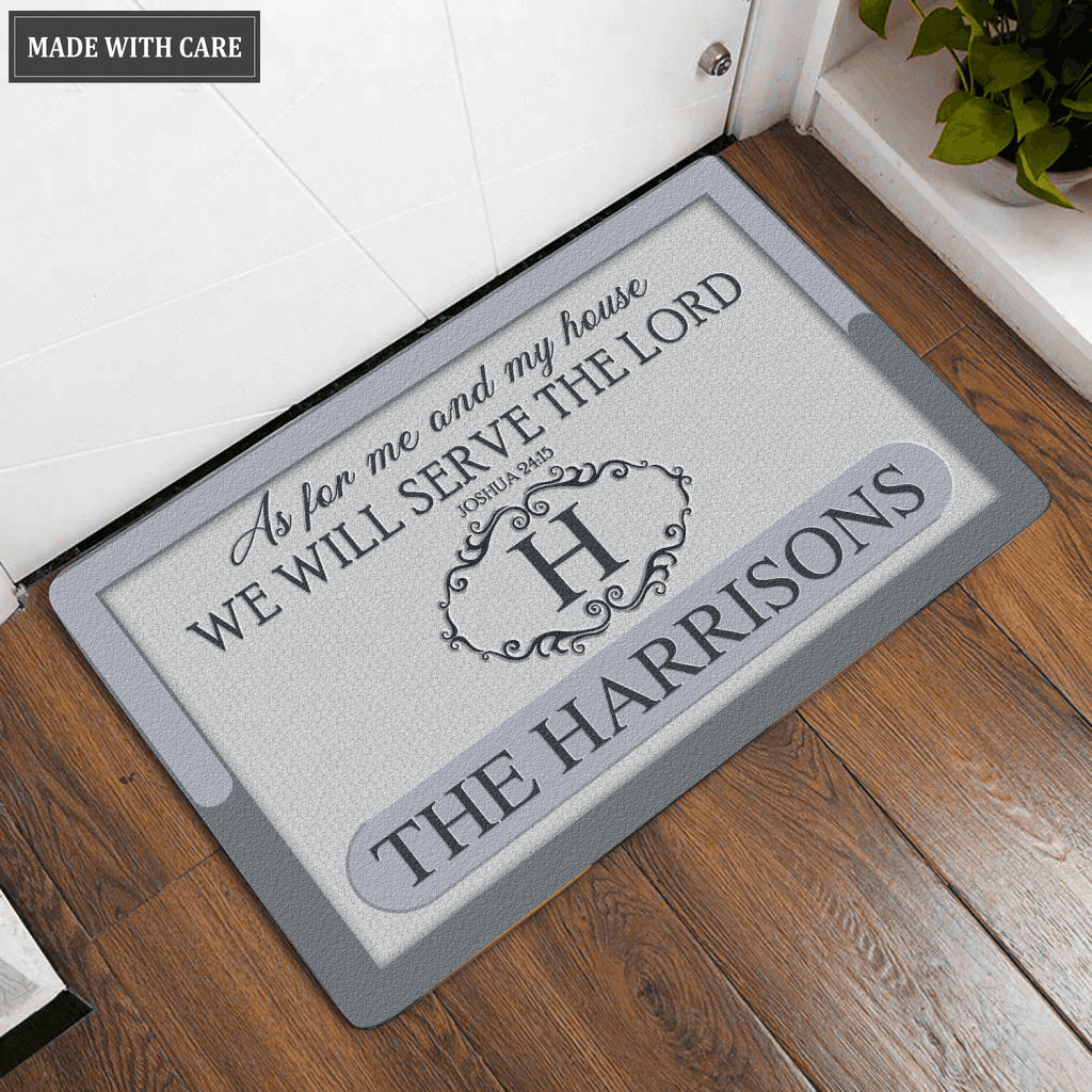 Luvingrace L158 Vintage Monogram Collection As For My House Personalized Doormat