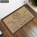 Luvingrace L159 Vintage Monogram Collection As For My House Personalized Doormat