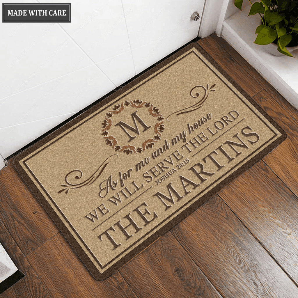 Luvingrace L159 Vintage Monogram Collection As For My House Personalized Doormat