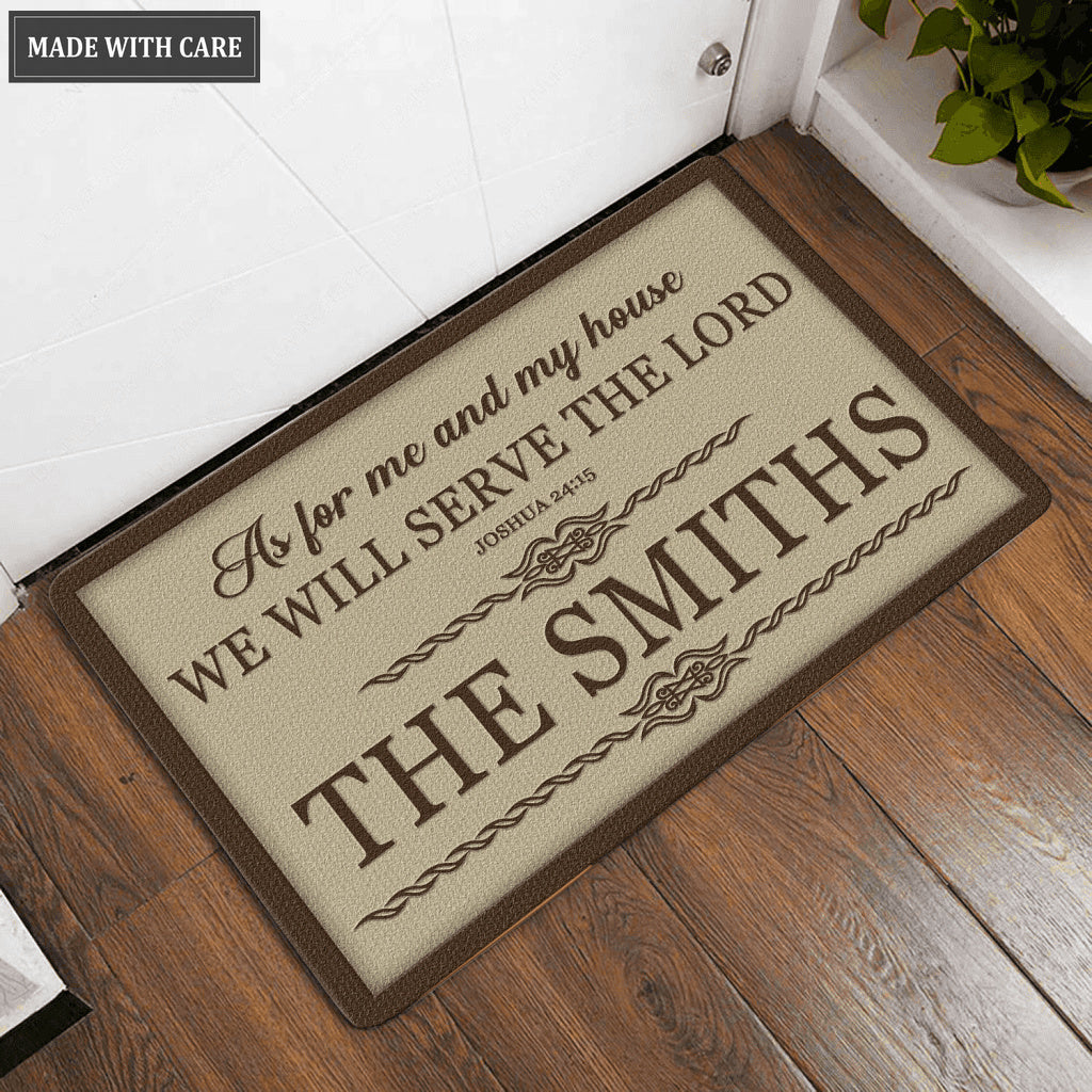 Luvingrace L160 Vintage Monogram Collection As For My House Personalized Doormat