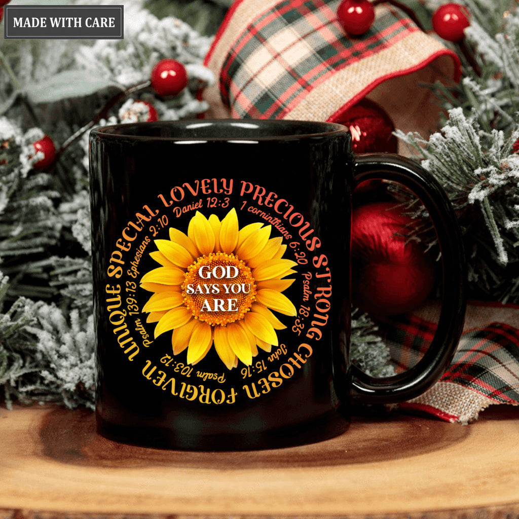 Sunflower Floral God Says You Are Mug