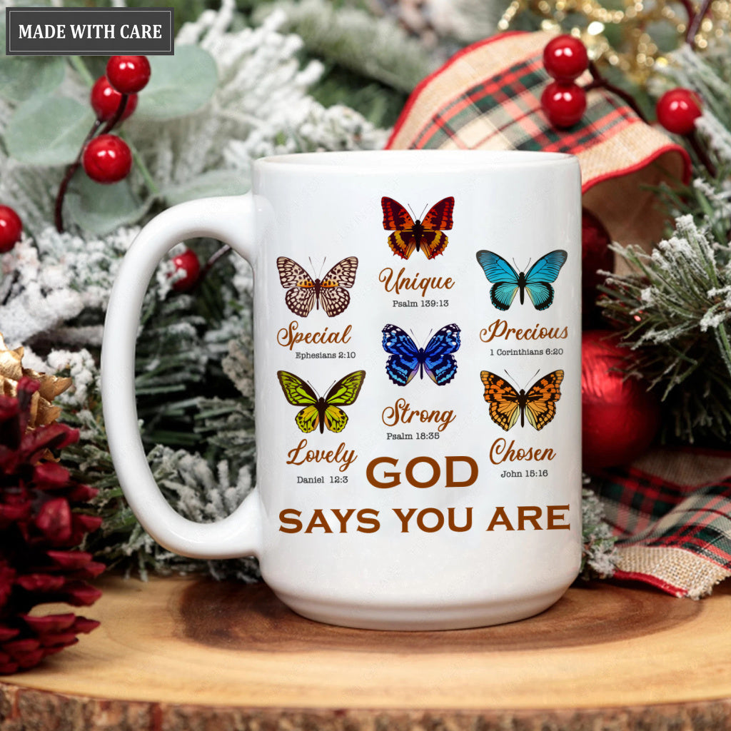 Vintage Butterfly God Says You Are Mug