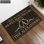 Luvingrace L161 Vintage Monogram Collection As For My House Personalized Doormat