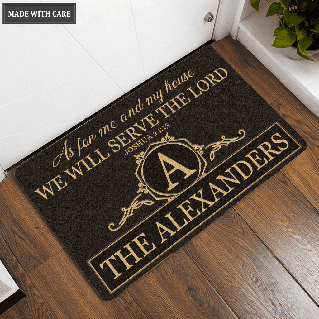 Luvingrace L161 Vintage Monogram Collection As For My House Personalized Doormat