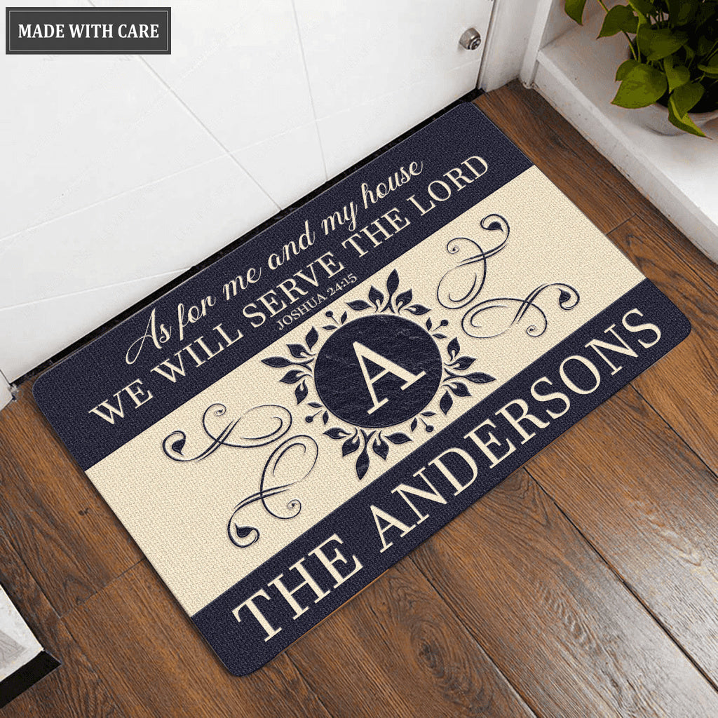 Luvingrace L162 Vintage Monogram Collection As For My House Personalized Doormat