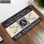 Luvingrace L162 Vintage Monogram Collection As For My House Personalized Doormat