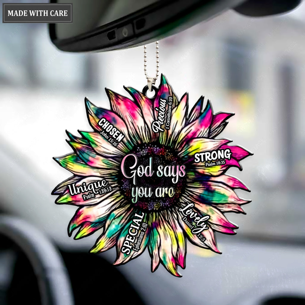 New Sunflower Silhouette God Says You Are Ornament