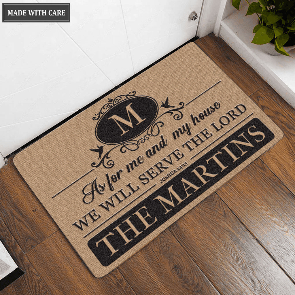 Luvingrace L166 Vintage Monogram Collection As For My House Personalized Doormat