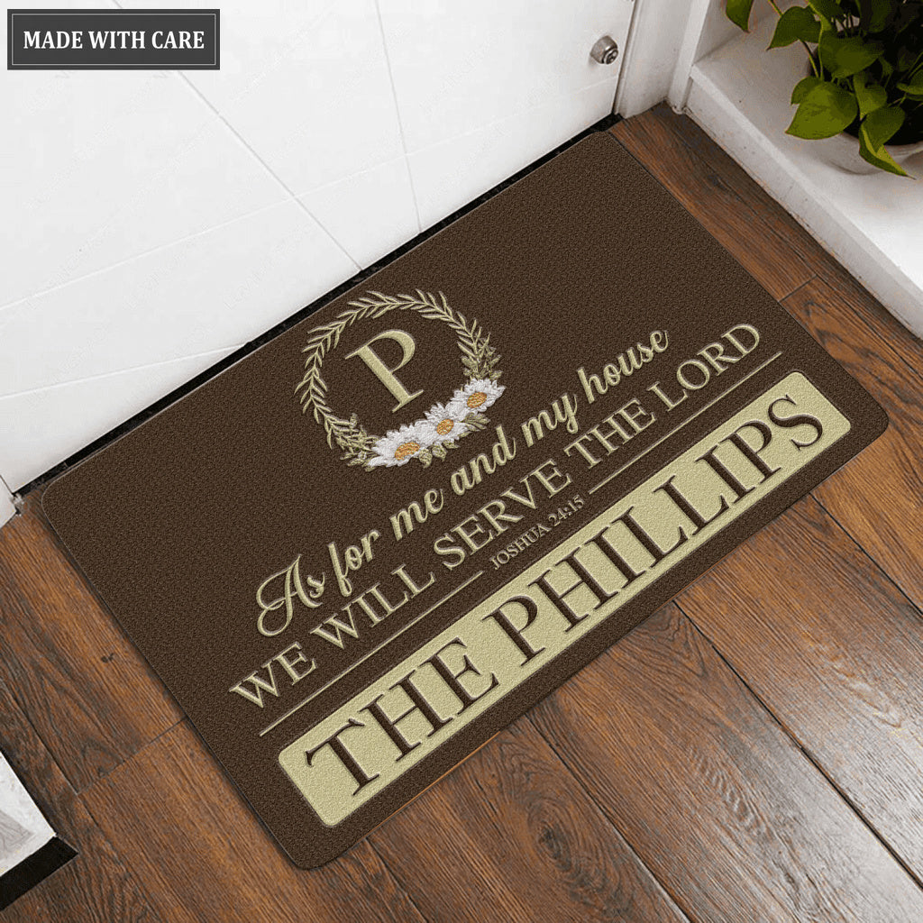 Luvingrace L167 Floral Monogram Collection As For My House Personalized Doormat