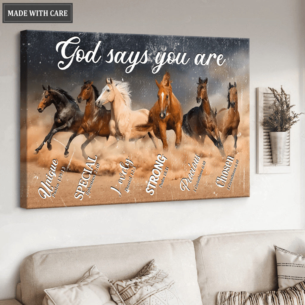 Running Horses God Says You Are Wall Art