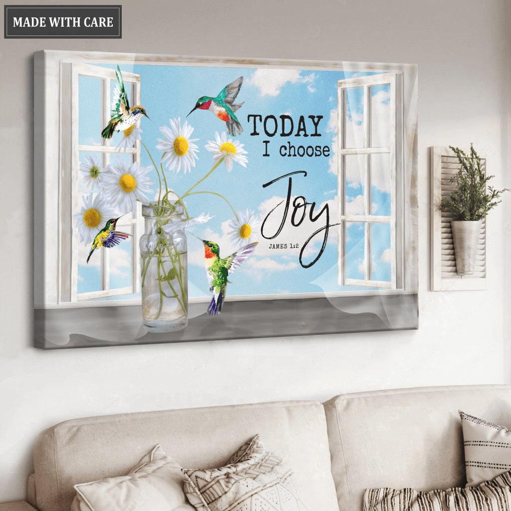 Today I Choose Joy Daisy Wall Art