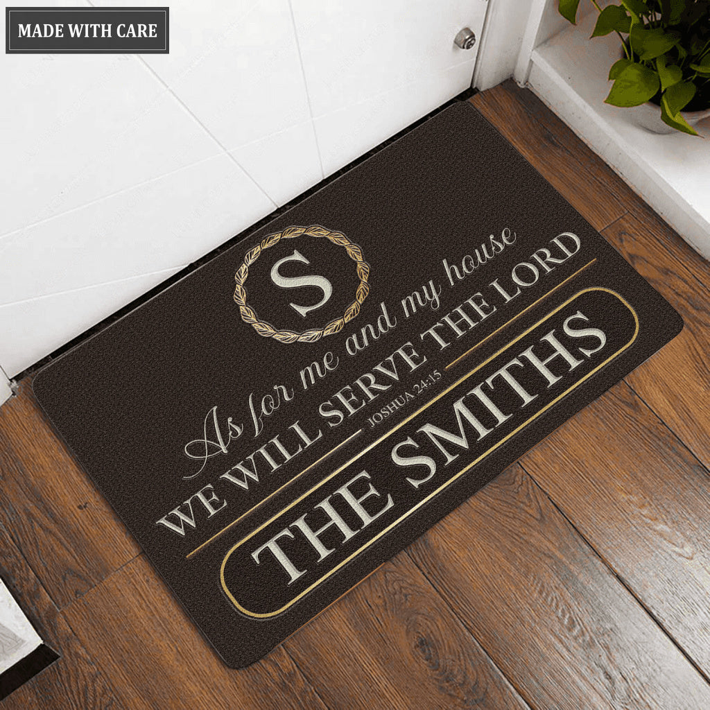 Luvingrace L169 Vintage Monogram Collection As For My House Personalized Doormat