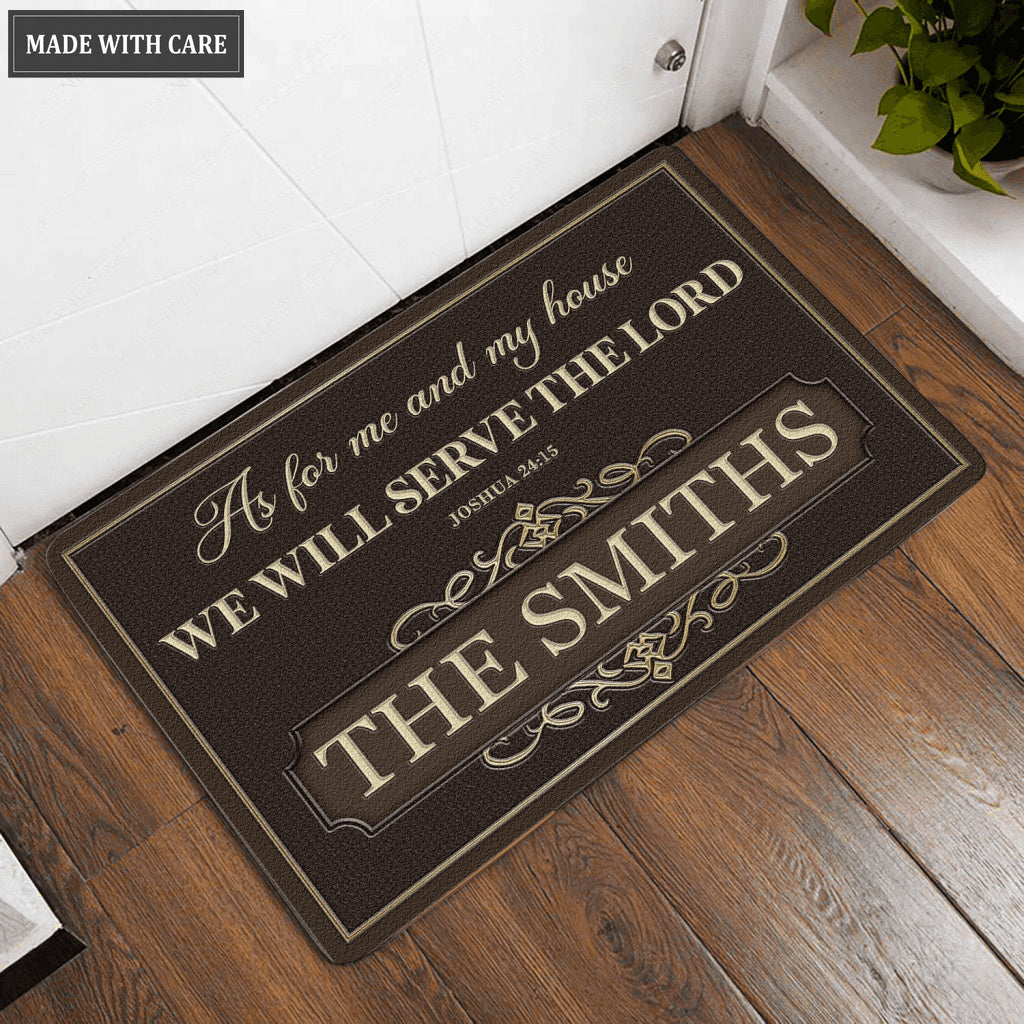 Luvingrace L170 Vintage Monogram Collection As For My House Personalized Doormat