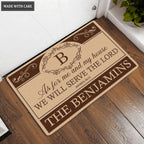 Luvingrace L171 Vintage Monogram Collection As For My House Personalized Doormat