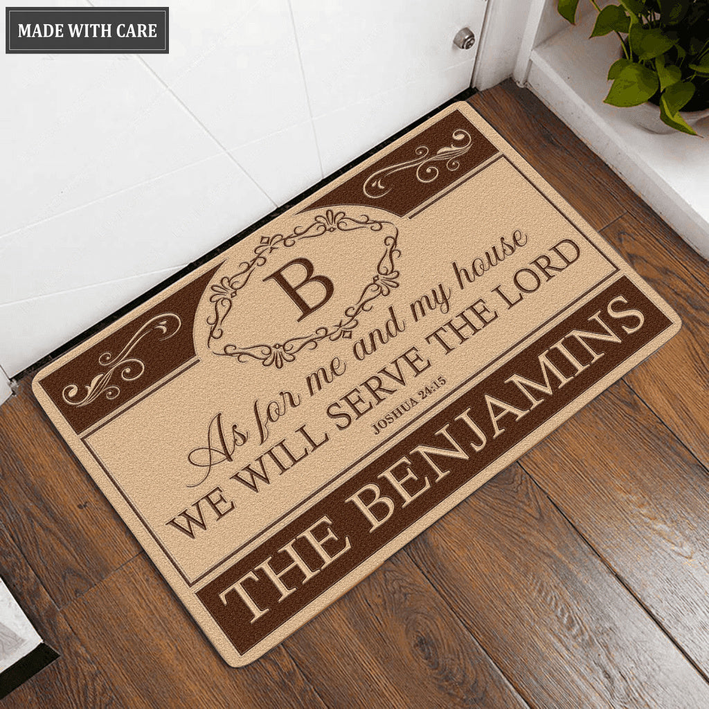 Luvingrace L171 Vintage Monogram Collection As For My House Personalized Doormat