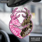 Personalized Buck And Doe Camo Ornament