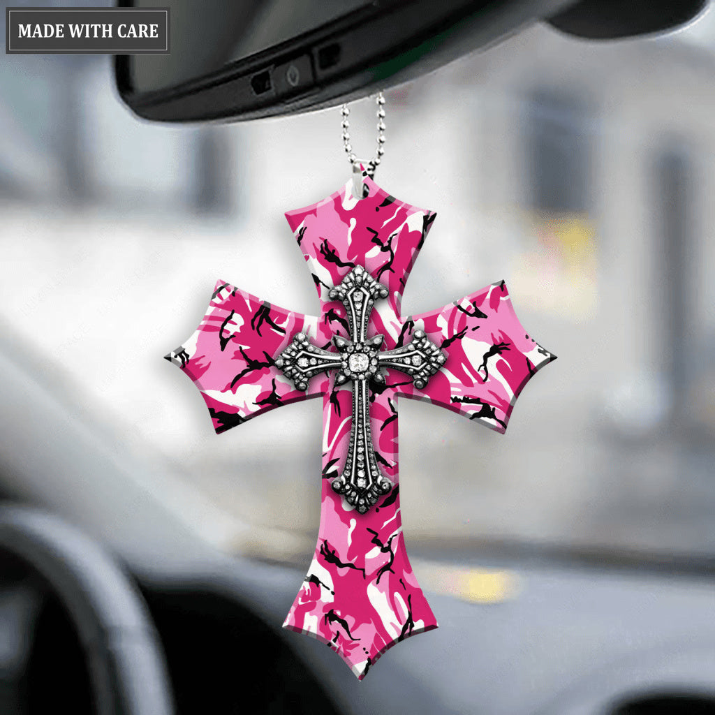 Pink Camo Cross Country Girl Ornament