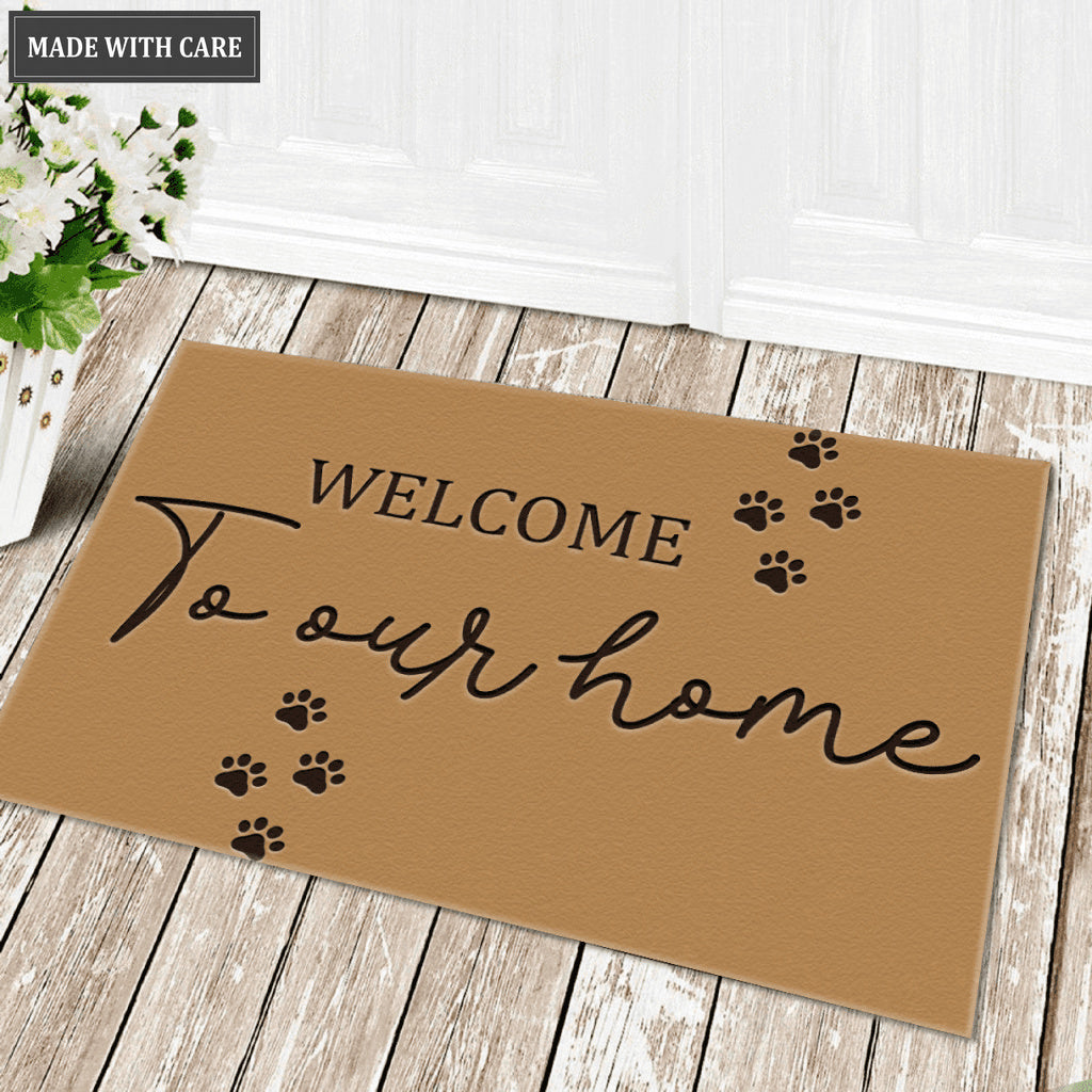 Dog Paws Doormat Welcome To Our Home