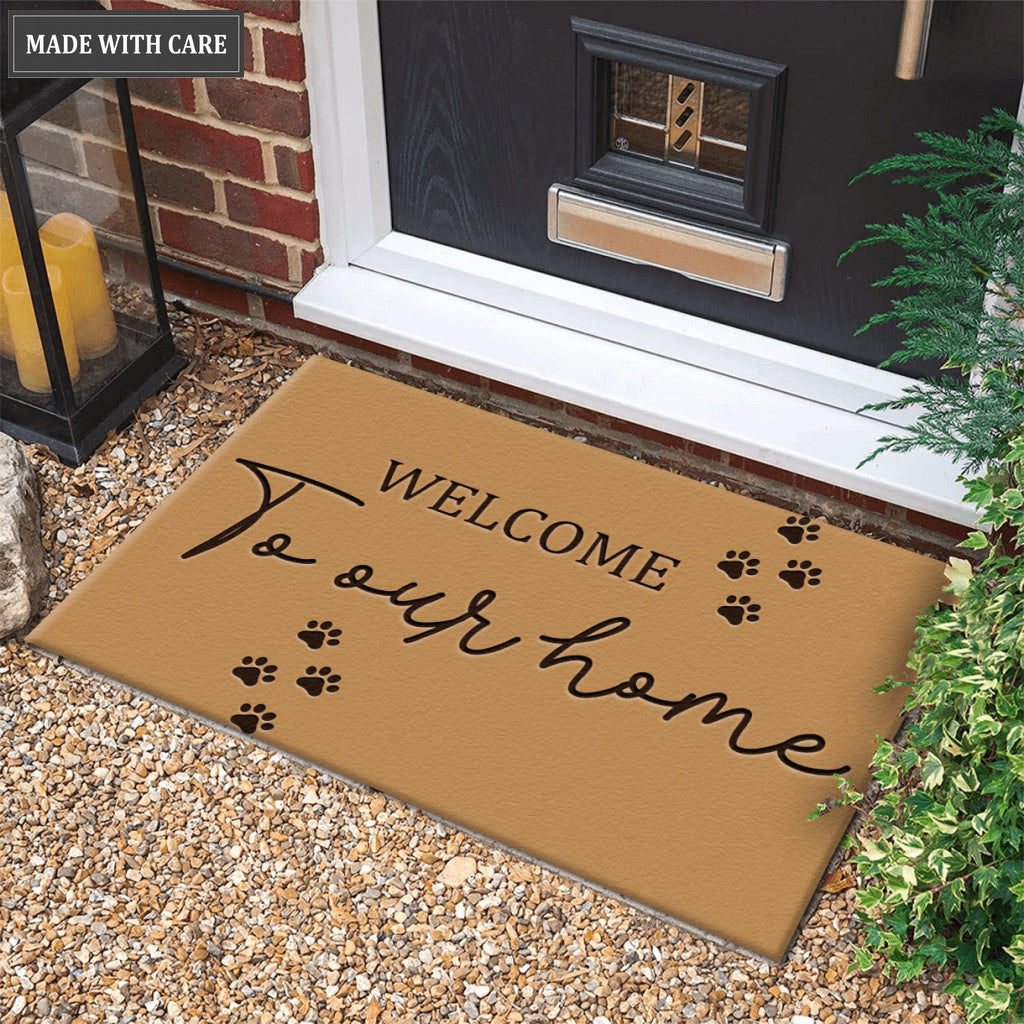 Dog Paws Doormat Welcome To Our Home