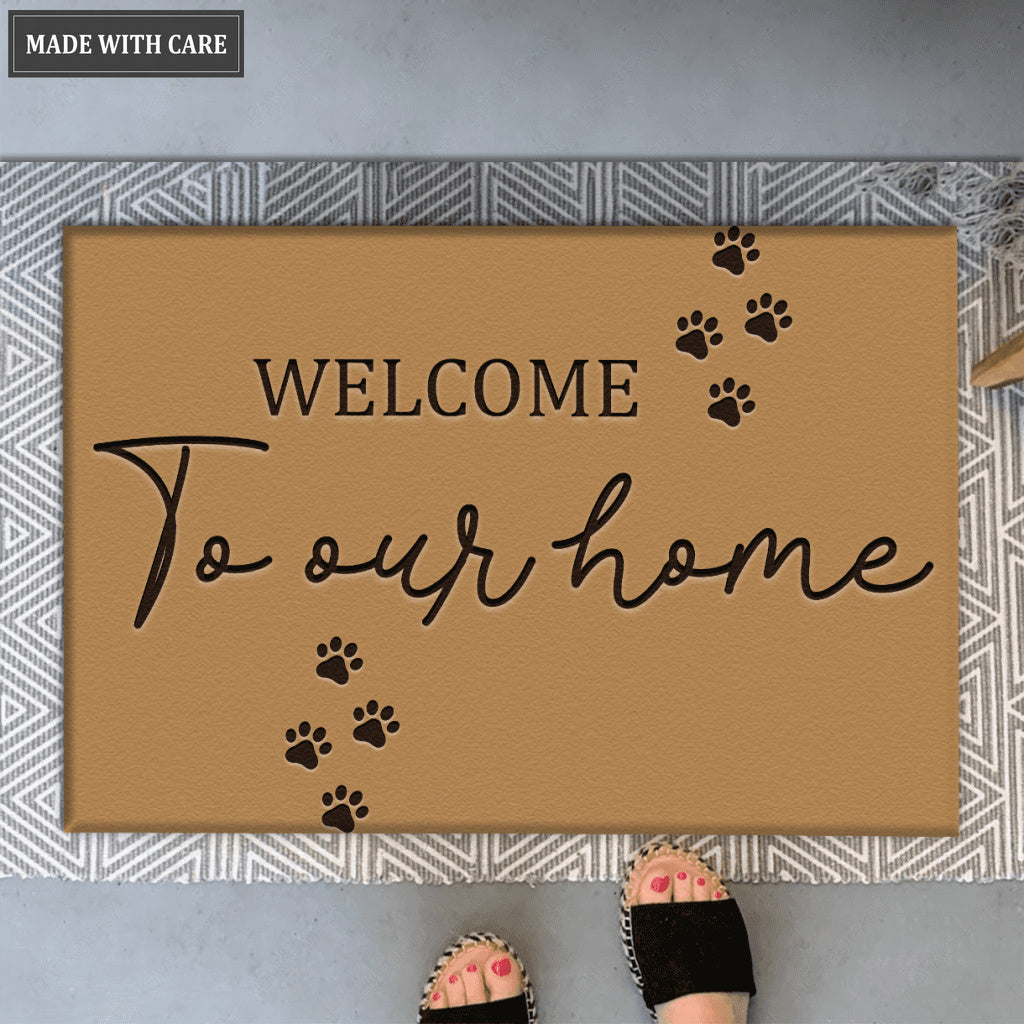 Dog Paws Doormat Welcome To Our Home