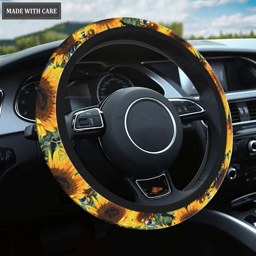 Sunny Sunflower Steering Wheel Cover Car Accessories