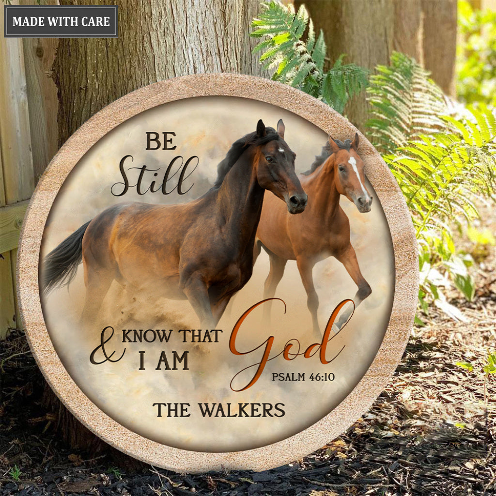 Personalized Rise And Run God Horses Wood Circle Sign