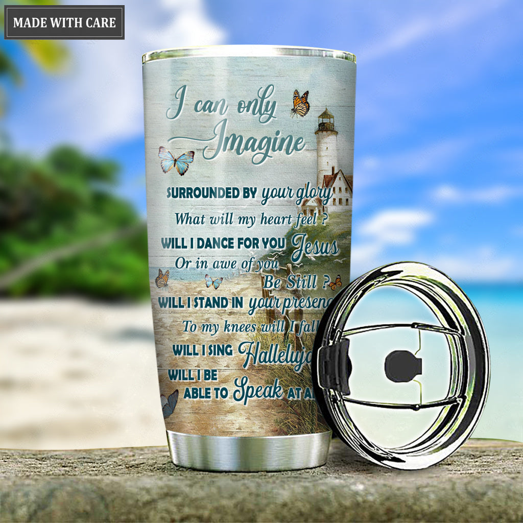 Beach Sand Sea Turtles Lighthouse Surrounded By The Glory Personalized Tumbler