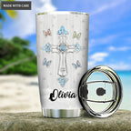 Crystal Butterflies God Says You Are Personalized Tumbler