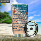 Personalized Beach With Cross Symbol Will I Stand In Your Presence Turtle Tumbler