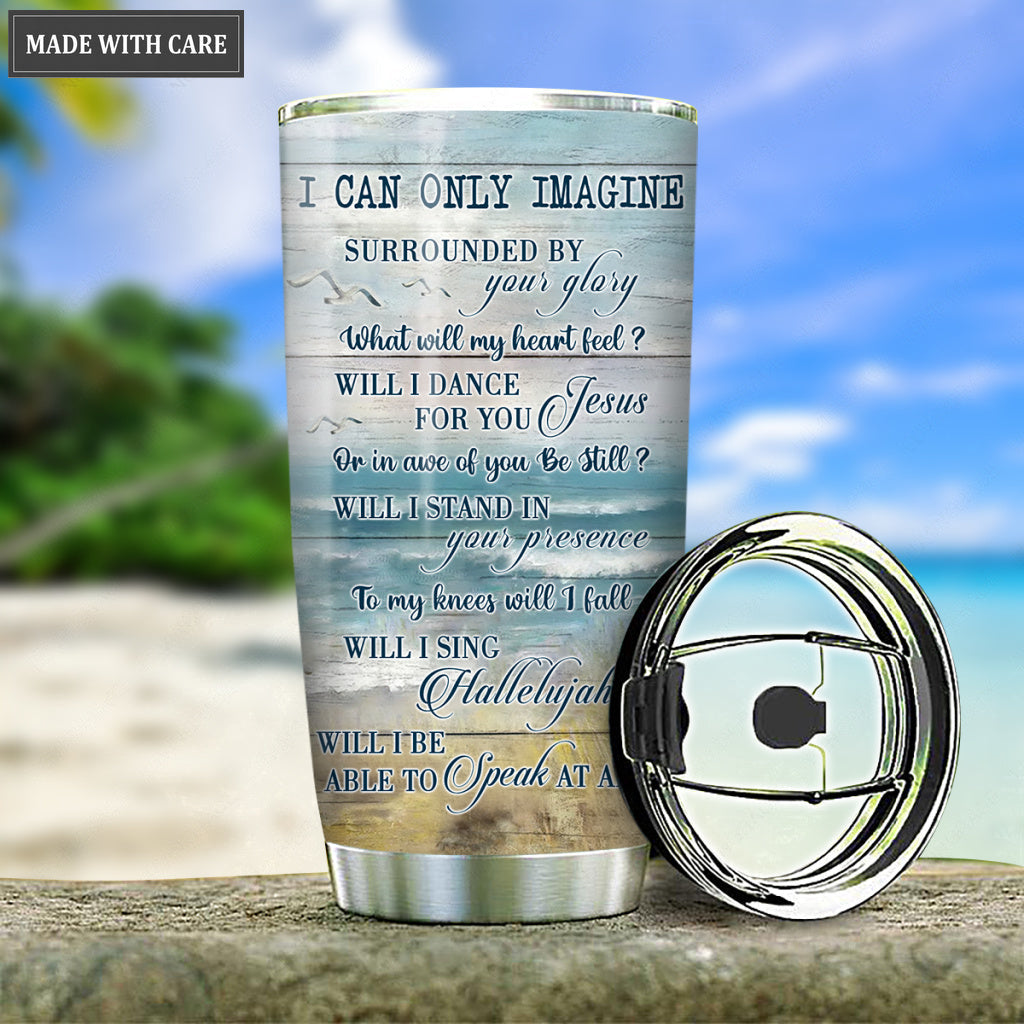 Sea Turtles To The Ocean Wooden Cross Surrounded By The Glory Personalized Tumbler