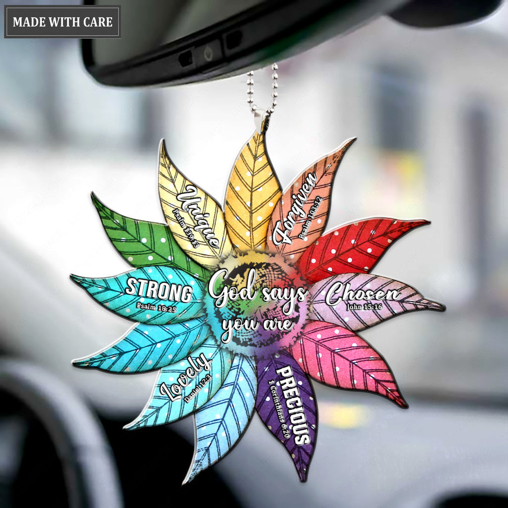 Colorful Flower Polka Dots God Says You Are Ornament