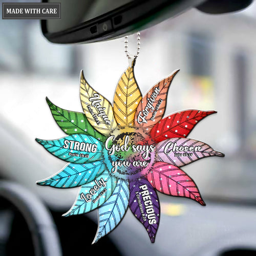 Colorful Flower Polka Dots God Says You Are Ornament