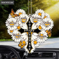 Daisy Heart With Cross God Says You Are Ornament