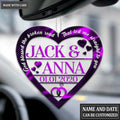 Purple Heart Love Rings God Blessed Personalized Ornament