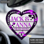 Purple Heart Love Rings God Blessed Personalized Ornament