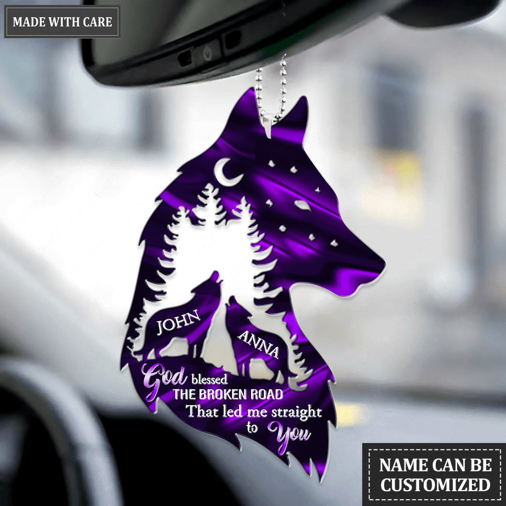 Wolf Couple In Forest God Blessed Personalized Ornament