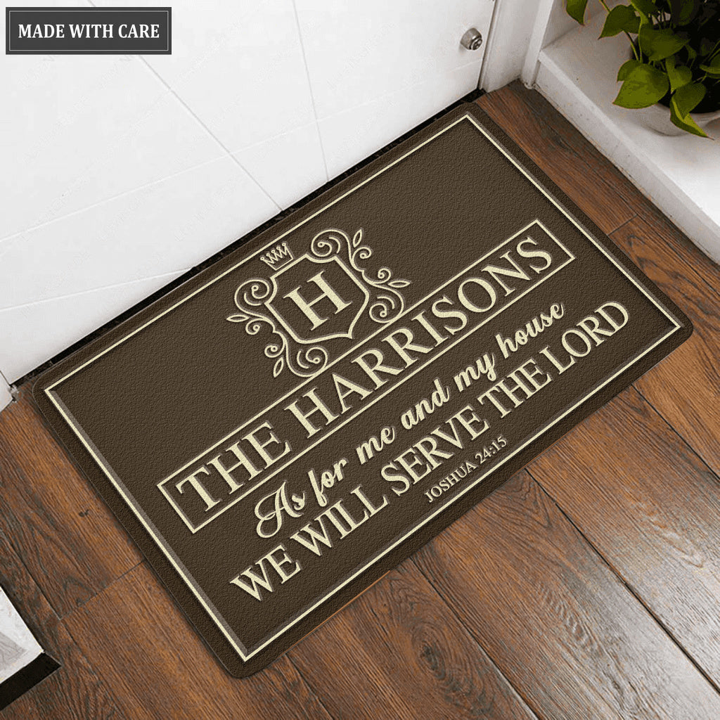 Luvingrace L174 Vintage Monogram Collection As For My House Personalized Doormat