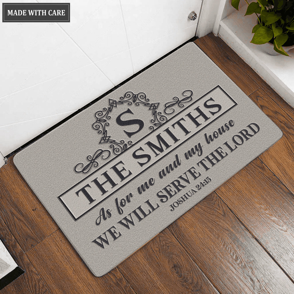 Luvingrace L175 Vintage Monogram Collection As For My House Personalized Doormat