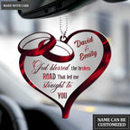 Heart Wedding Rings Couple God Blessed Personalized Ornament