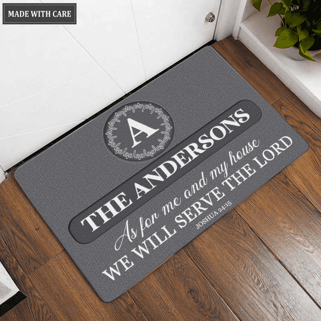 Luvingrace L176 Vintage Monogram Collection As For My House Personalized Doormat