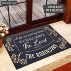 Personalized Aloha Flowers Serve The Lord Doormat