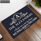 Luvingrace L177 Vintage Monogram Collection As For My House Personalized Doormat