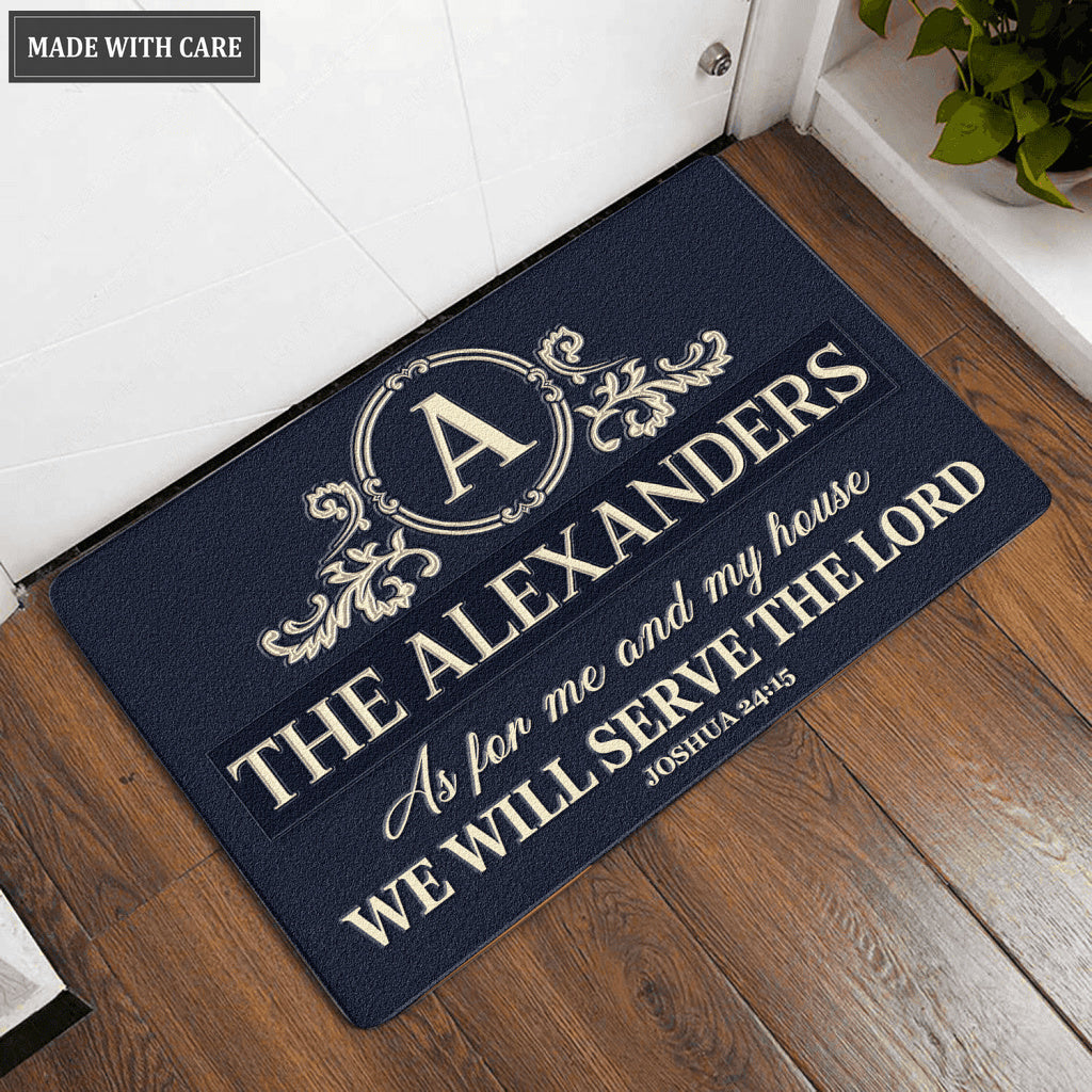 Luvingrace L177 Vintage Monogram Collection As For My House Personalized Doormat