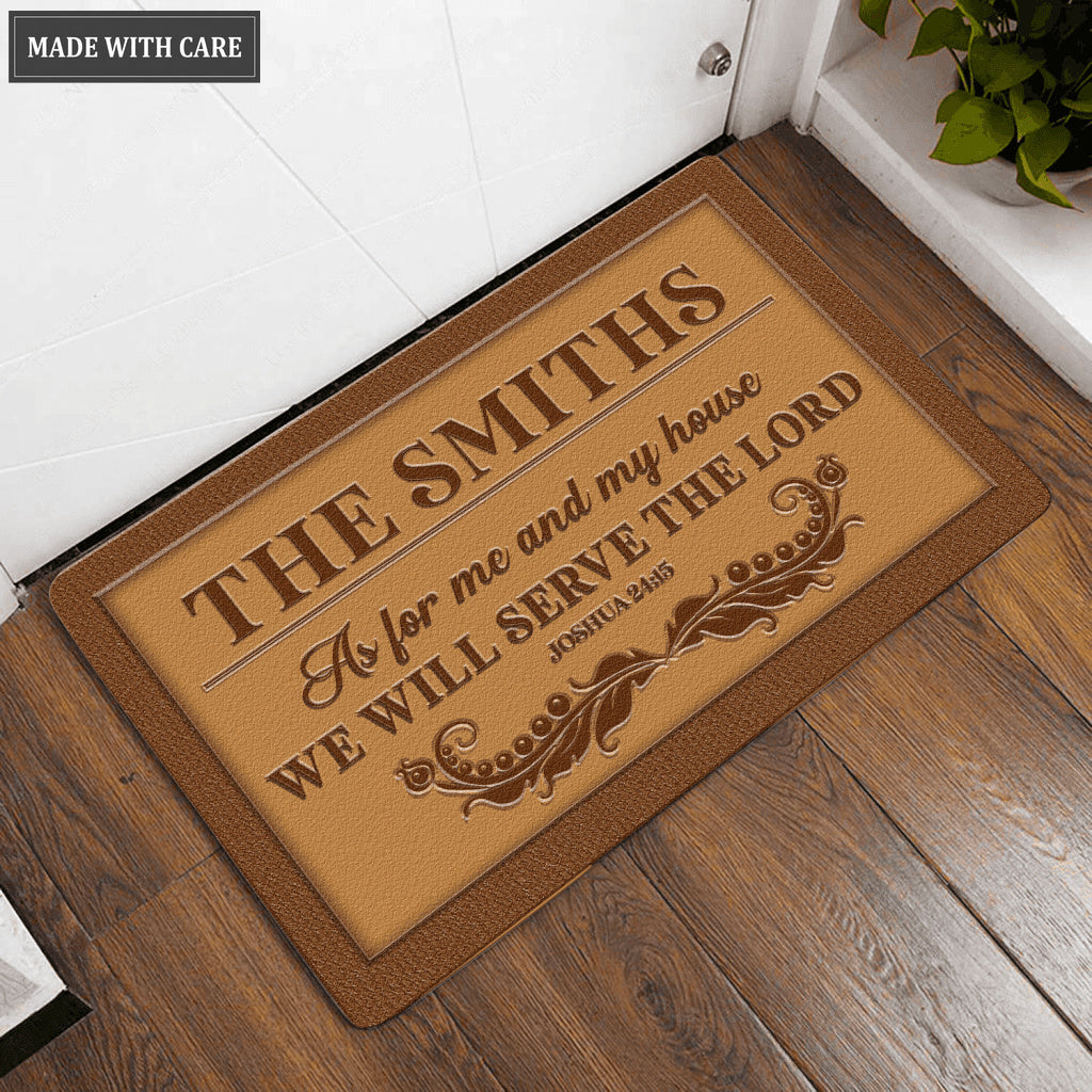 Luvingrace L178 Vintage Monogram Collection As For My House Personalized Doormat
