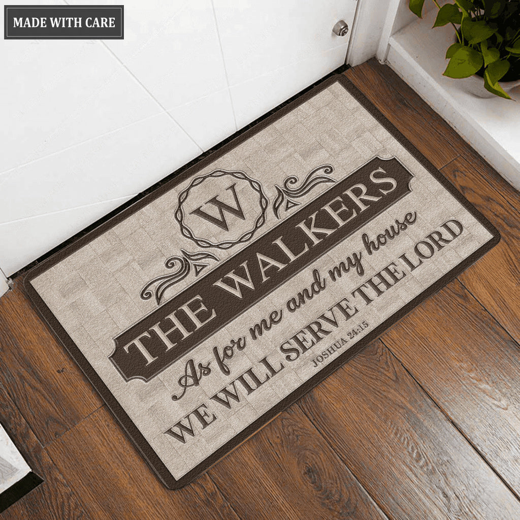 Luvingrace L181 Vintage Monogram Collection As For My House Personalized Doormat
