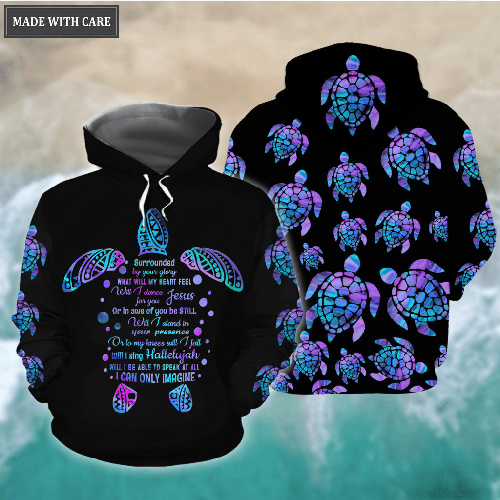 Hologram Turtle Surrounded By The Glory Hoodie