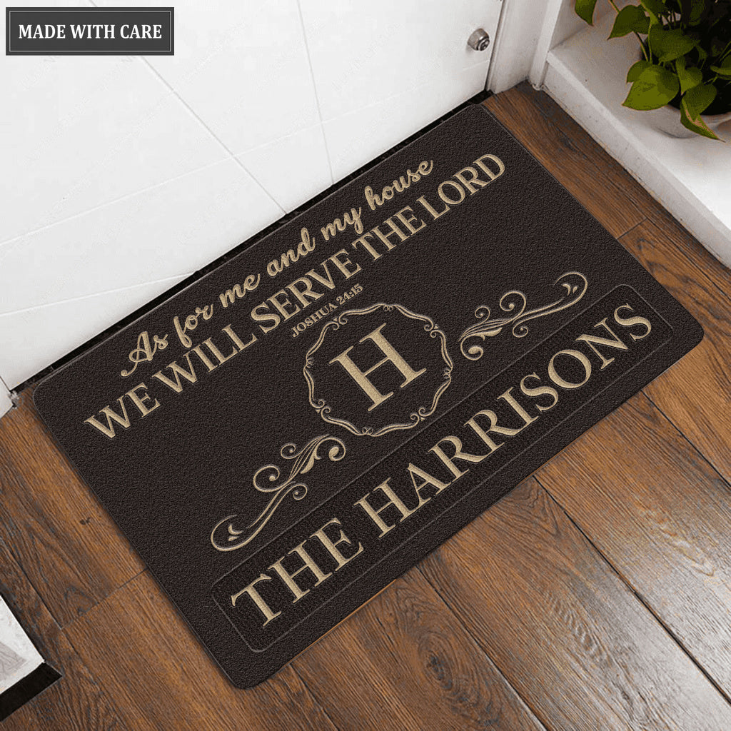 Luvingrace L182 Vintage Monogram Collection As For My House Personalized Doormat