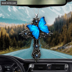 Luvingrace L183 Blue Butterfly Pray for God Ornament
